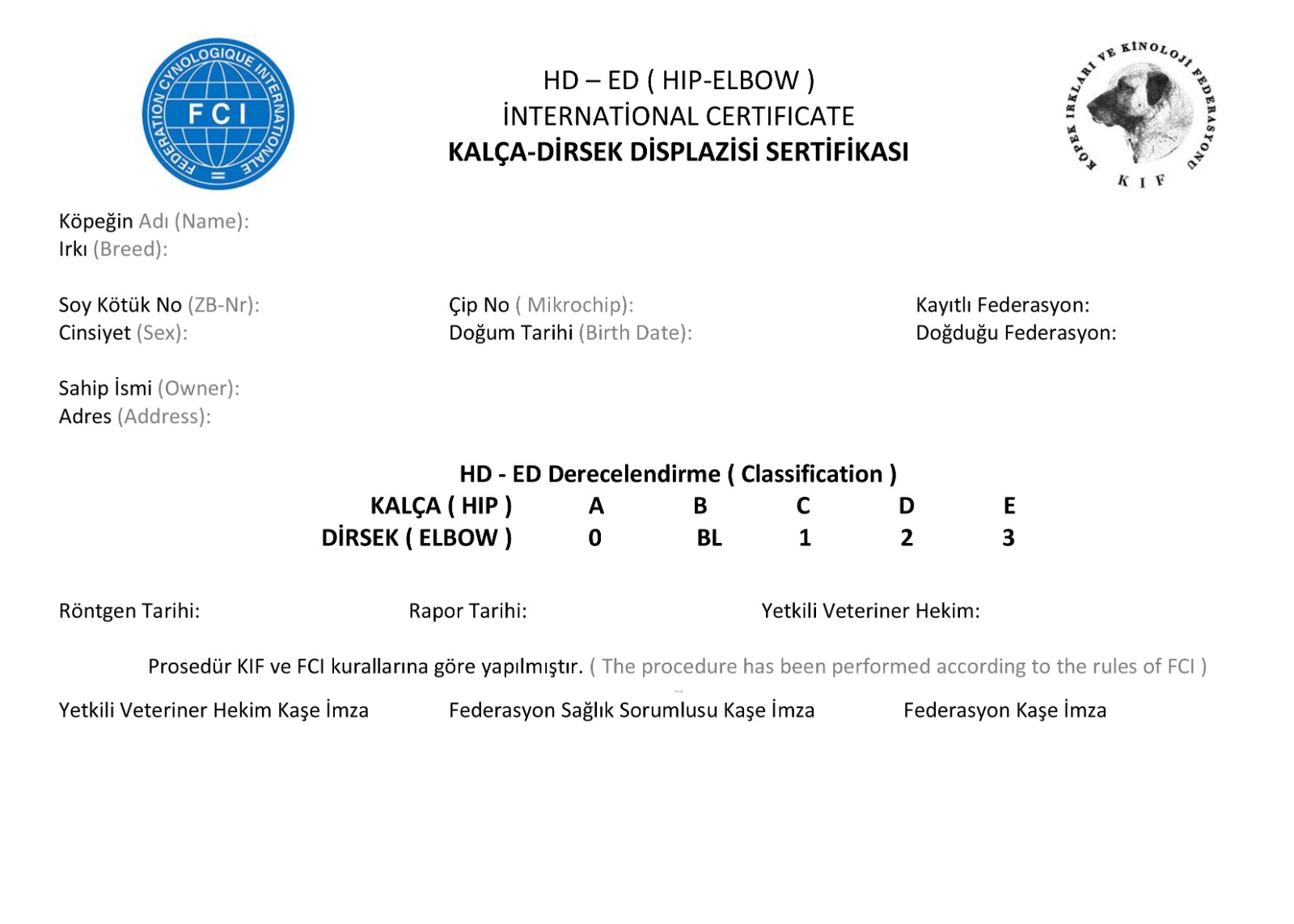 HD-ED ( Kalça-dirsek displazisi)